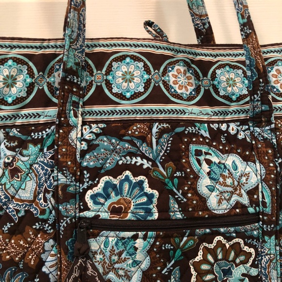 Vera Bradley Tote in turquoise/brown paisley - Picture 4 of 8